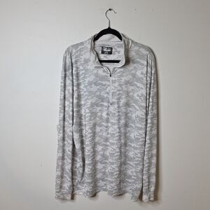 Straight Down Men's Gray Camo Quarter-Zip Shirt Size XXL